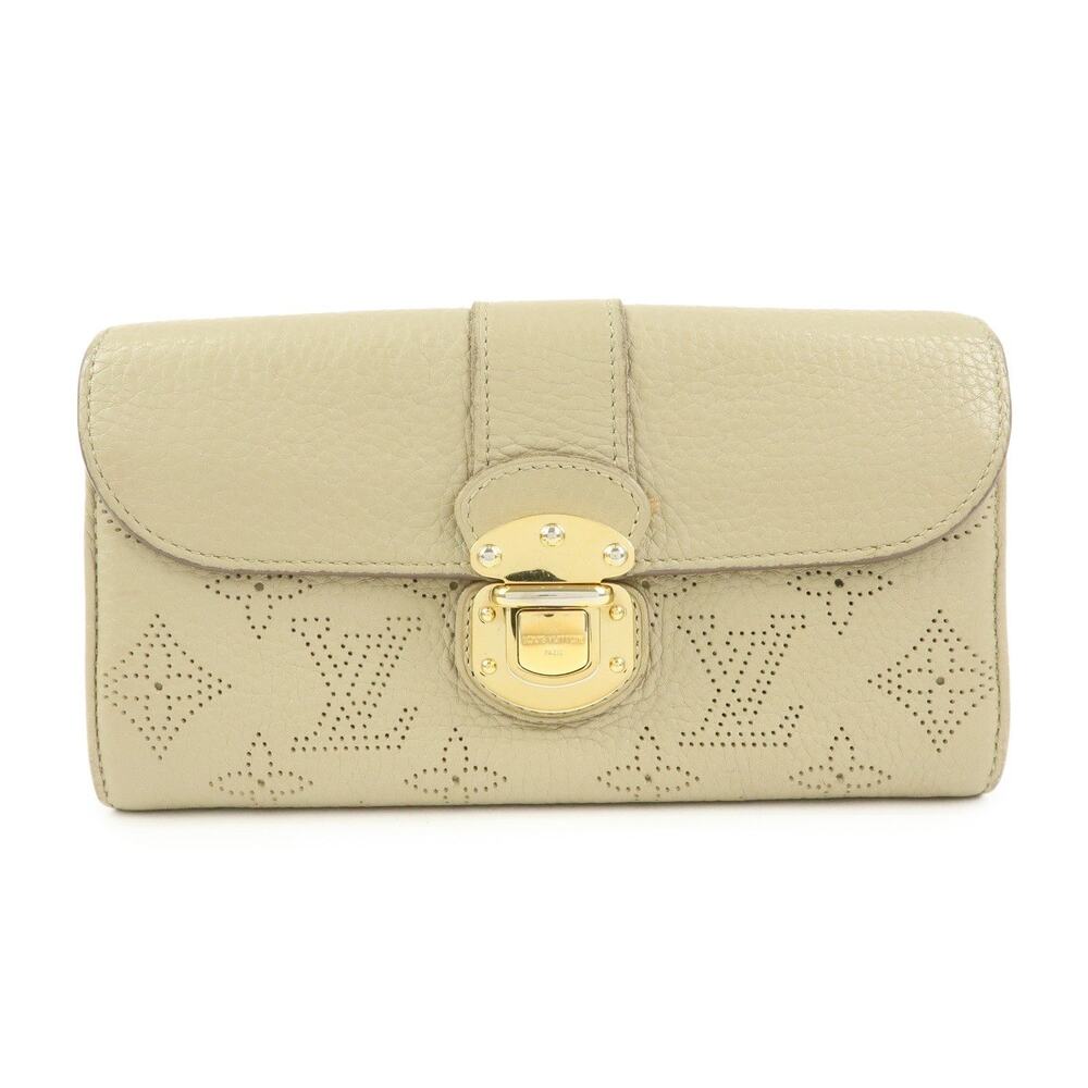 Louis Vuitton Monogram Mahina Calfskin Portefeuille Iris Wallet Beige